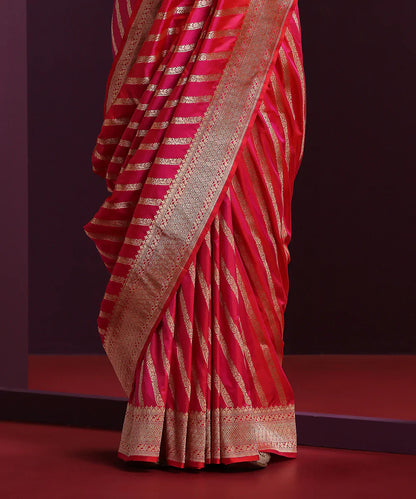 Handloom_Hot_Pink_Pure_Katan_Silk_Banarasi_Saree_With_Diagonal_Zari_Bel_WeaverStory_04