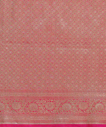 Hot_Pink_Handloom_Pure_Katan_Silk_Banarasi_Saree_With_Mughal_Booti_WeaverStory_05