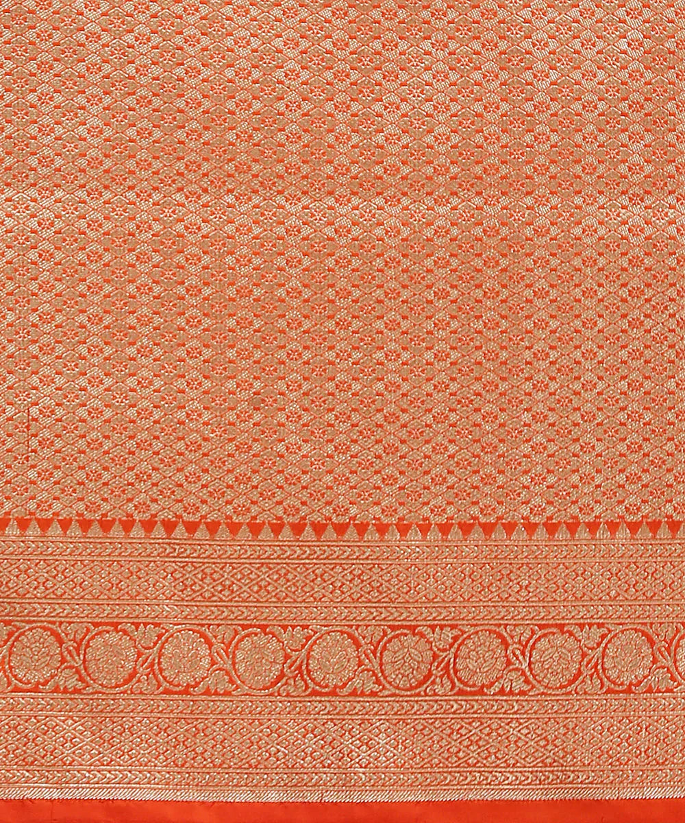 Orange_Handloom_Pure_Katan_Silk_Banarasi_Saree_With_Meenakari_WeaverStory_05