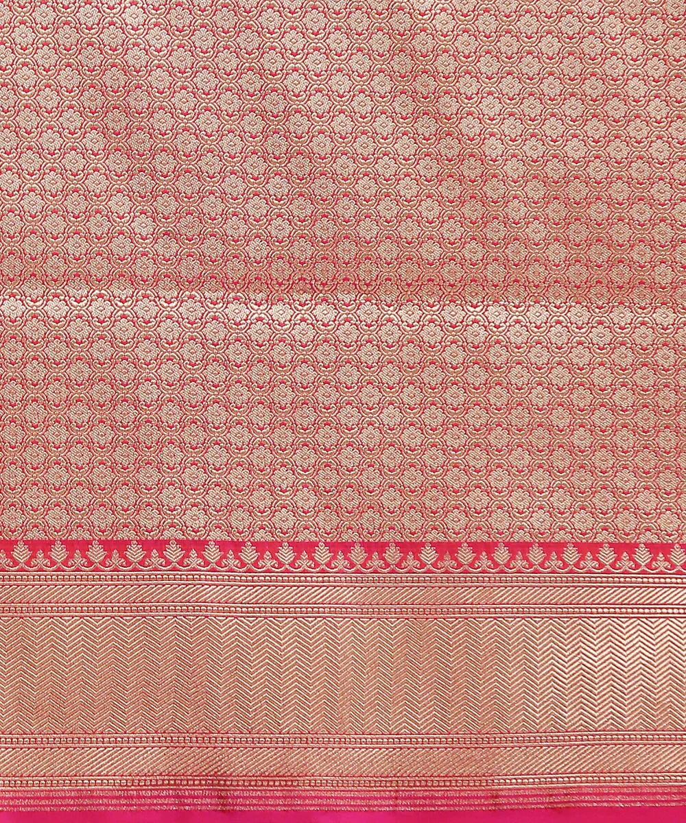 Handloom_Hot_Pink_Pure_Katan_Silk_Banarasi_Saree_With_Gold_And_Silver_Zari_Jaal_WeaverStory_05