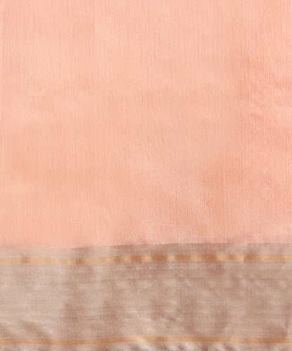 Handloom_Peach_Pure_Chanderi_Silk_Saree_With_Meenakari_Booti_And_Tissue_Border_WeaverStory05