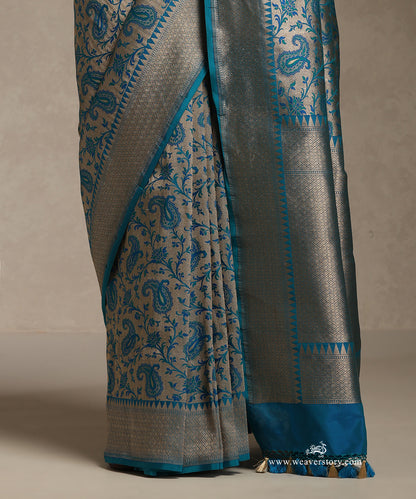 Antique_Zari_Base_Blue_And_Green_Meenakari_Jaal_WeaverStory_04