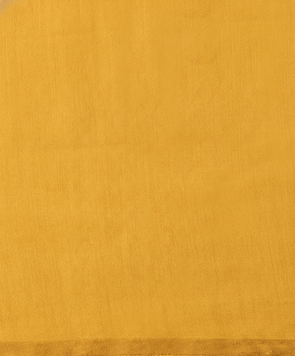 Handloom Yellow Katan Silk  Banarasi Saree With Horizontal Stripes