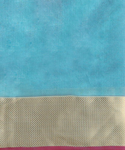 Steel_Blue_Handloom_Pure_Chanderi_Silk_Saree_With_All_Over_Booti_And_Nakshi_Border_WeaverStory05