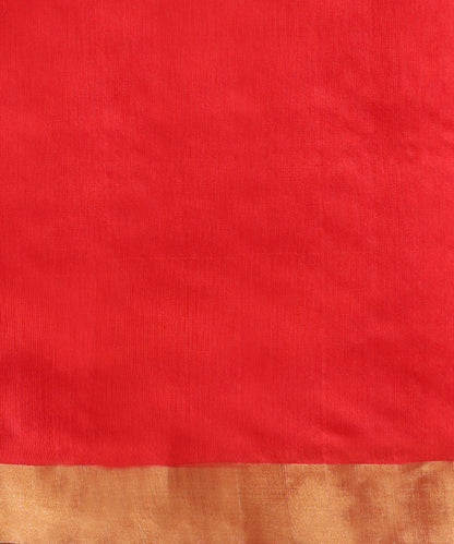 Handloom_Red_Pure_Chanderi_Silk_Saree_With_Sona_Rupa_Booti_And_Tissue_Border_WeaverStory05