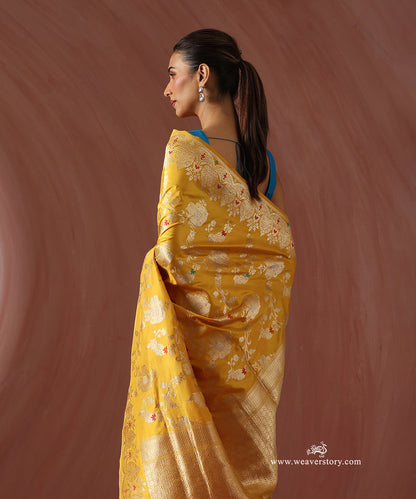 Mustard_Handloom_Pure_Katan_Silk_Banarasi_Saree_With_Kadhwa_Sona_Jaal_Meenakari_Booti_With_Border_WeaverStory_02