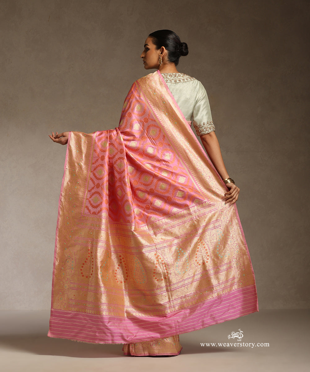 Pink_Orange_Handloom_Double_Shade_Pure_Katan_Silk_Banarasi_Saree_With_All_Over_Resham_Jaal_With_Meenakari_WeaverStory_03