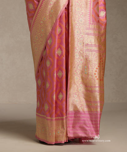 Pink_Orange_Handloom_Double_Shade_Pure_Katan_Silk_Banarasi_Saree_With_All_Over_Resham_Jaal_With_Meenakari_WeaverStory_04