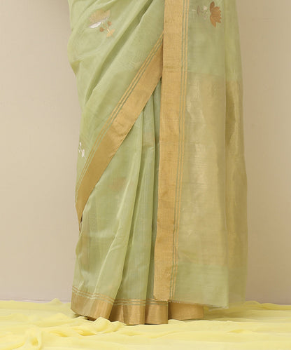 Handloom_Pista_Green_Pure_Silk_Chanderi_Saree_With_All_Over_Sona_Rupa_Booti_WeaverStory_04