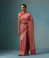 Handloom_Phalsa_Pink_Pure_Georgette_Banarasi_Bandhej_Saree_With_Zari_Border_WeaverStory_01