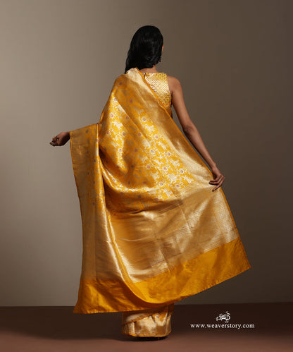 Mustard_Pure_Katan_Silk_Zari_Weft_Shikargah_Saree_With_Meenakari_WeaverStory_03