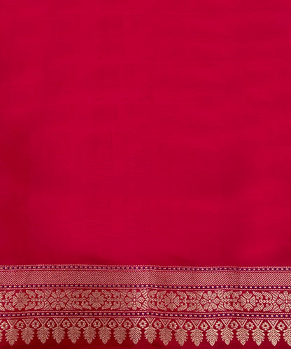 Rani Pink Pure Katan Silk Banarasi Saree With Pure Zari Kadhwa Jaal