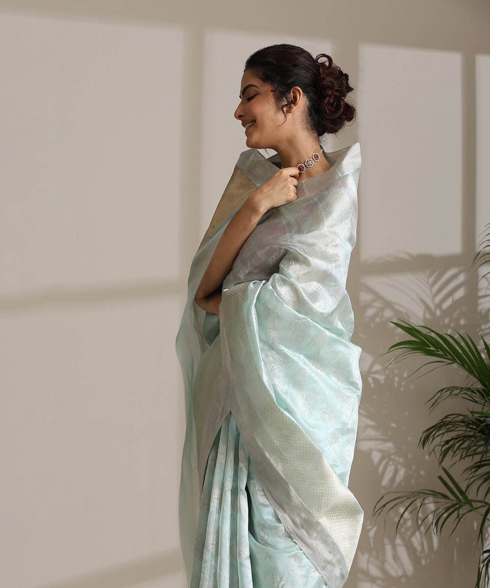 Powder_Blue_Handloom_Pure_Chanderi_Silk_Saree_With_All_Over_Silver_Zari_Jaal_WeaverStory01