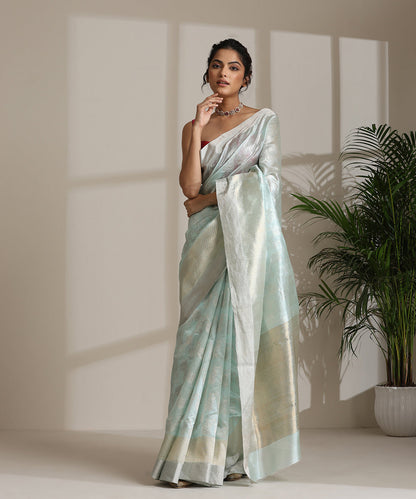 Powder_Blue_Handloom_Pure_Chanderi_Silk_Saree_With_All_Over_Silver_Zari_Jaal_WeaverStory02