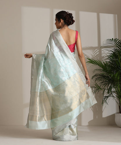 Powder_Blue_Handloom_Pure_Chanderi_Silk_Saree_With_All_Over_Silver_Zari_Jaal_WeaverStory03