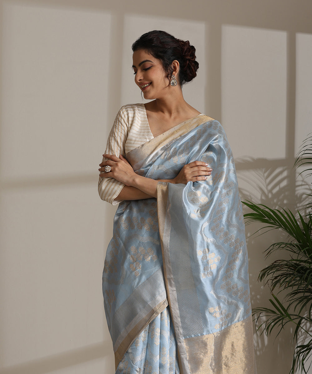 Sky_Blue_Handloom_Pure_Chanderi_Silk_Saree_With_All_Over_Silver_Zari_Jaal_WeaverStory01