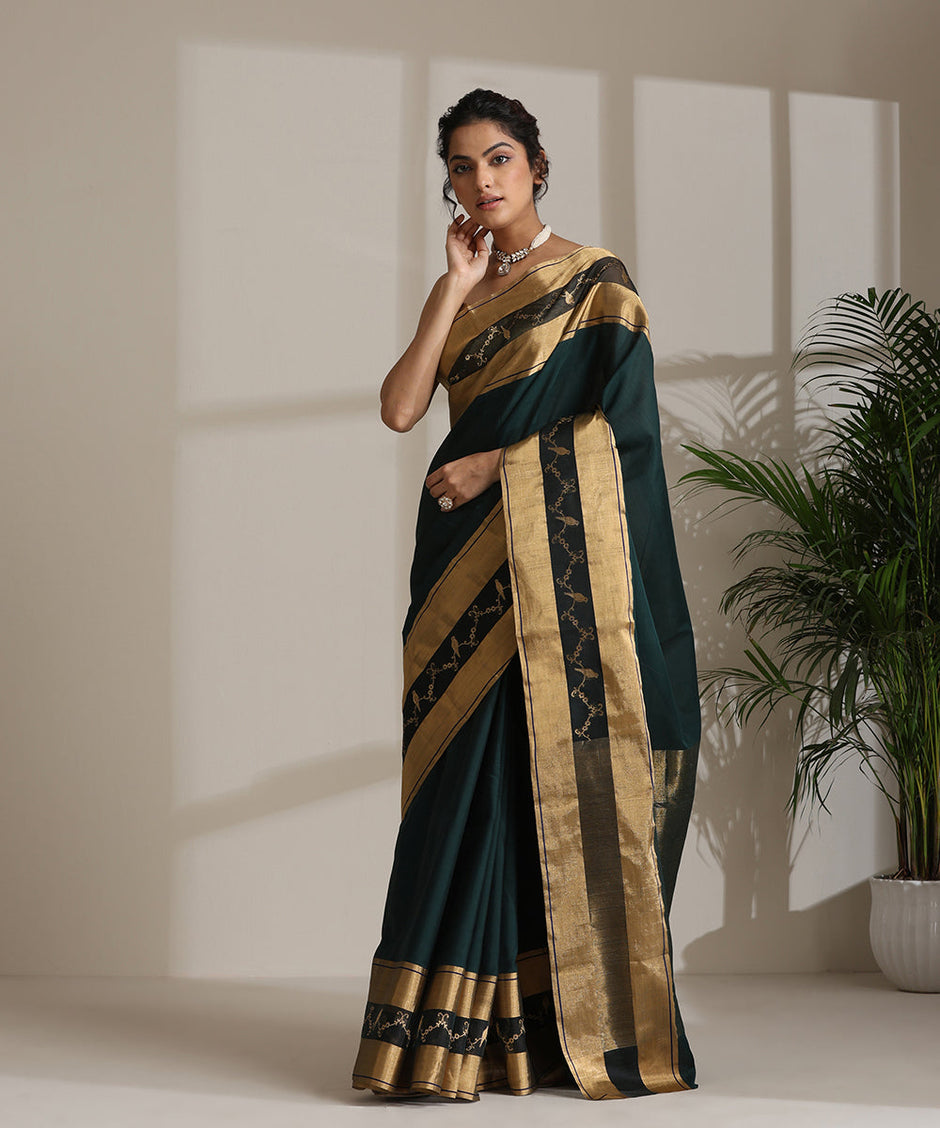 Glen Green Chanderi Saree main image 0