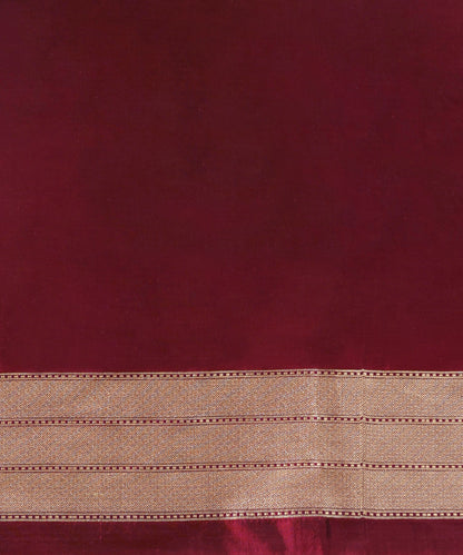 Handloom Wine And Gold Pure Katan Silk Kimkhab Banarasi Saree With Meenakari