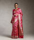 Hot_Pink_Handloom_Pure_Katan_Silk_Banarasi_Saree_With_Pure_Zari_And_Aada_Bel_WeaverStory_01