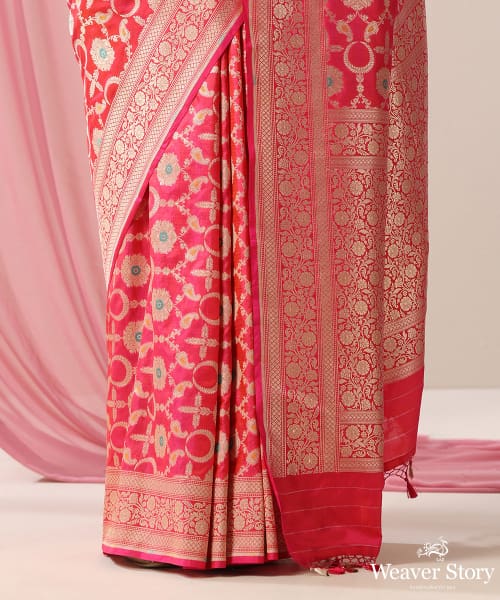 Pink_Handloom_Pure_Katan_Silk_Banarasi_Saree_With_Meenakari_Jaal_WeaverStory_04