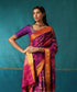 Purple_And_Pink_Handloom_Pure_Mulberry_Silk_Ikat_Patola_Saree_With_Floral_Motifs_WeaverStory01