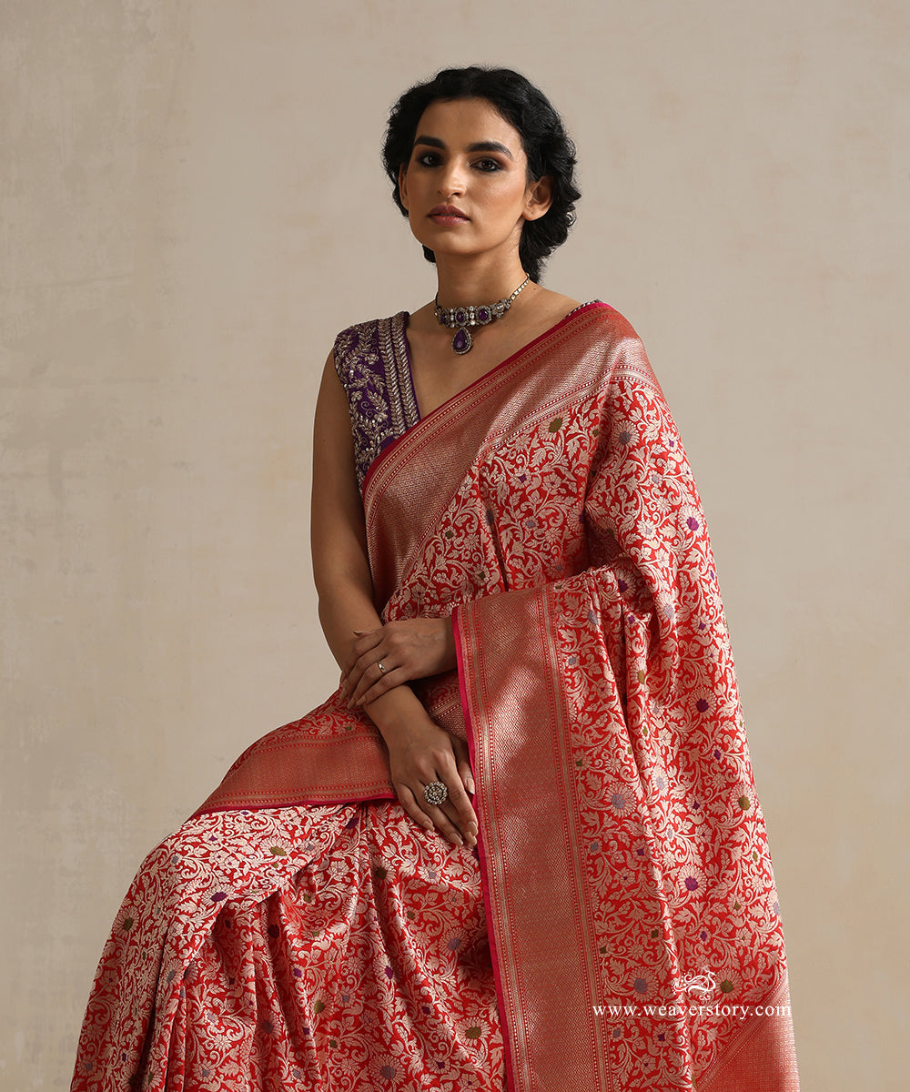 Red_Handloom_Pure_Katan_Silk_Kadhwa_Banarasi_Saree_With_Meenakari_Zari_Tanchoi_Work_WeaverStory_01