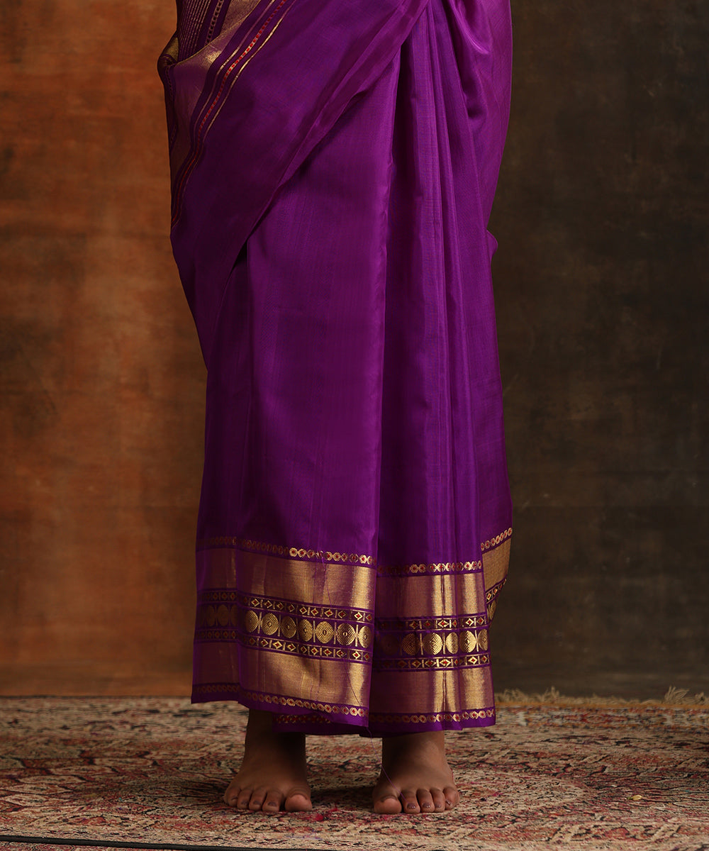 Purple_Handloom_Pure_Silk_Venkatagiri_Revival_Revival_Saree_With_Rudraksha_Border_WeaverStory_04