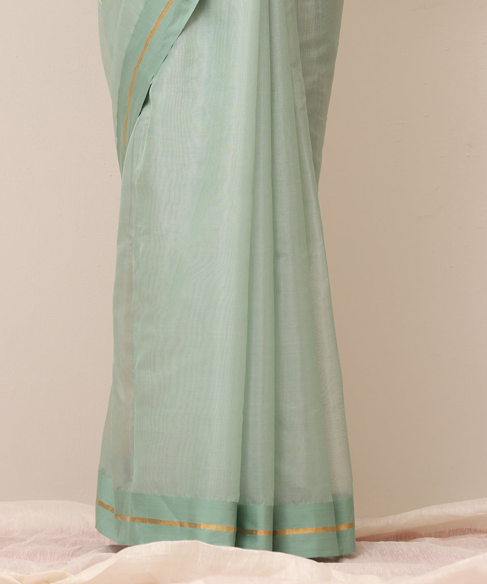 Aqua_Blue_Handloom_Pure_Cotton_Chanderi_Saree_With_Floral_Boota_And_Border_WeaverStory_04