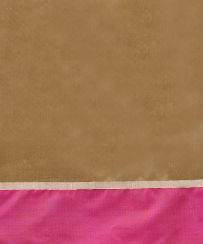 Light_Brown_Handloom_Pure_Silk_Chanderi_Saree_With_Eknaliya_Meena_Boota_And_Pink_Border_WeaverStory_05