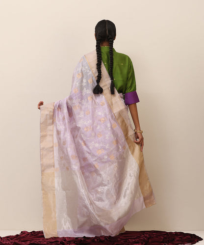 Handloom_Lavender_Pure_Chanderi_Silk_Saree_With_Floral_Jaal_Design_All_Over_WeaverStory_03