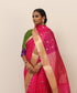 Handloom_Hot_Pink_Pure_Silk_Chanderi_Saree_With_Eknaliya_Gainda_Motif_And_Golden_Border_WeaverStory_01