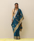 Teal_Blue_Handloom_Pure_Silk_Chanderi_Saree_With_Eknaliya_Geometric_Motif_And_Golden_Border_WeaverStory_02