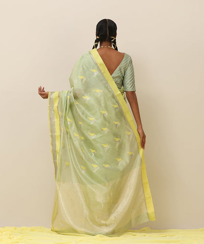 Handloom_Light_Green_Pure_Silk_Chanderi_Saree_With_Love_Birds_Motif_WeaverStory_03