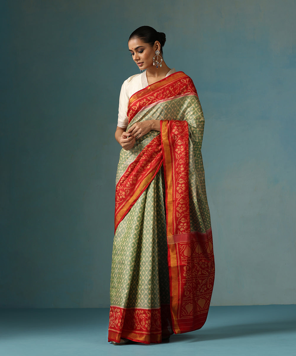 Pista_And_Pale_Yellow_Handloom_Pure_Mulberry_Silk_Ikat_Patola_Saree_With_Red_Border_And_Palla_WeaverStory_02