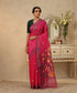 Handloom_Magenta_Matka_Silk_Dhakai_Jamdani_Saree_With_Swan_Motif_On_Pallu_WeaverStory_01