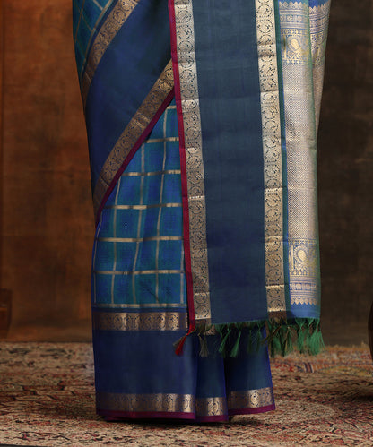 Handloom_Peacock_Blue_Pure_Silk_Kanjivaram_Saree_With_Pure_Zari_WeaverStory_05