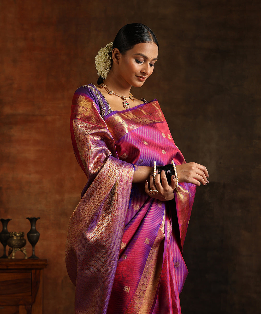 Handloom_Purple_Pure_Silk_Vaira_Oosie_Kanjivaram_Saree_With_Pure_Zari_WeaverStory_01