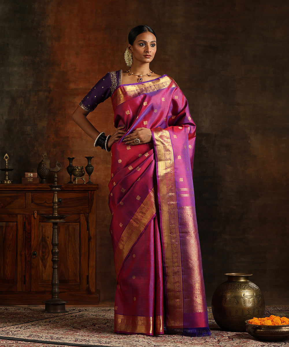 Handloom_Purple_Pure_Silk_Vaira_Oosie_Kanjivaram_Saree_With_Pure_Zari_WeaverStory_02