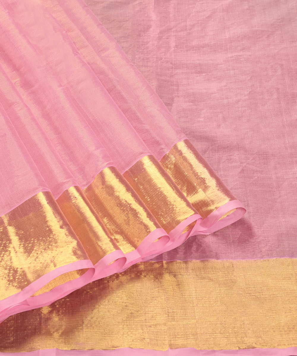 Pink_Handloom_Pure_Cotton_Silk_Venkatagiri_Revival_Saree_With_Zari_Border_WeaverStory_01