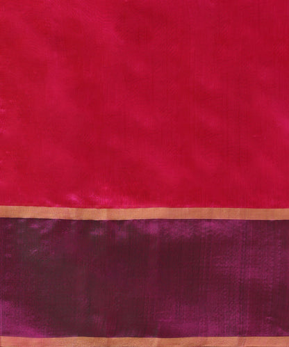 Handloom_Hot_Pink_Pure_Silk_Chanderi_Saree_With_Floral_Chekered_Jaal_WeaverStory_05