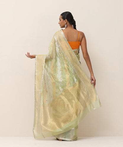 Handloom_Pista_Green_Pure_Silk_Chanderi_Saree_With_Ada_Jaal_WeaverStory_03