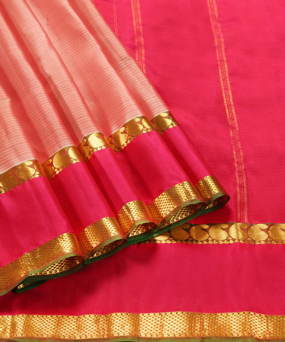 Handloom_Old_Rose_Pure_Silk_Kanjivaram_Saree_With_Pink_And_Paisley_Border_WeaverStory_01