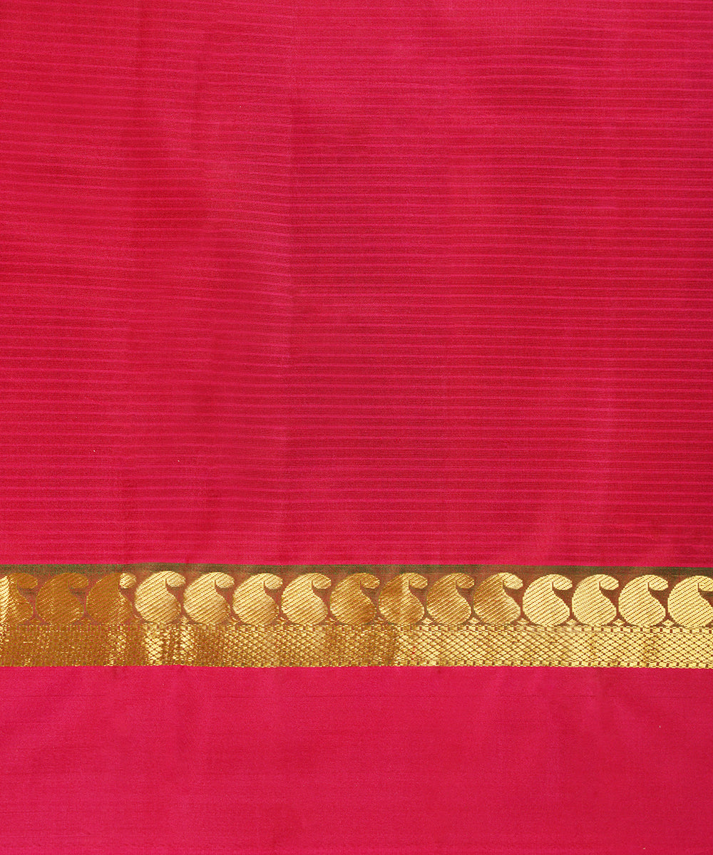 Wine_Handloom_Pure_Silk_Kanjivaram_Saree_With_Paisley_And_Pink_Border_WeaverStory_05