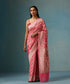 Handloom_Pink_Pure_Georgette_Banarasi_Saree_With_Allover_Cutwork_Jaal_WeaverStory_01