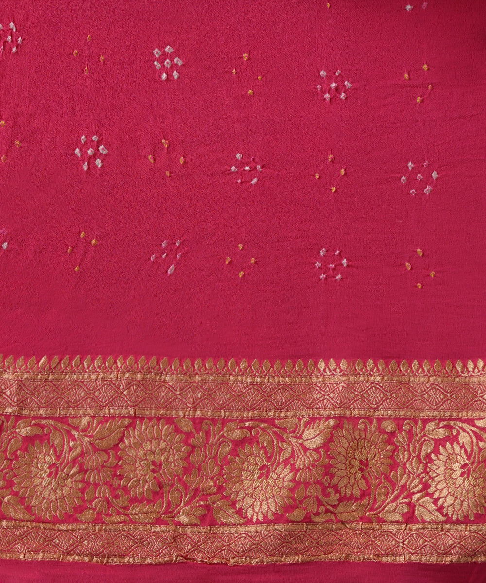 Handloom_Light_Pink_Pure_Georgette_Banarasi_Bandhej_Saree_With_Zari_Jaal_WeaverStory_05