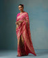 Handloom_Rani_Pink_Pure_Georgette_Banarasi_Bandhej_Saree_WeaverStory_01