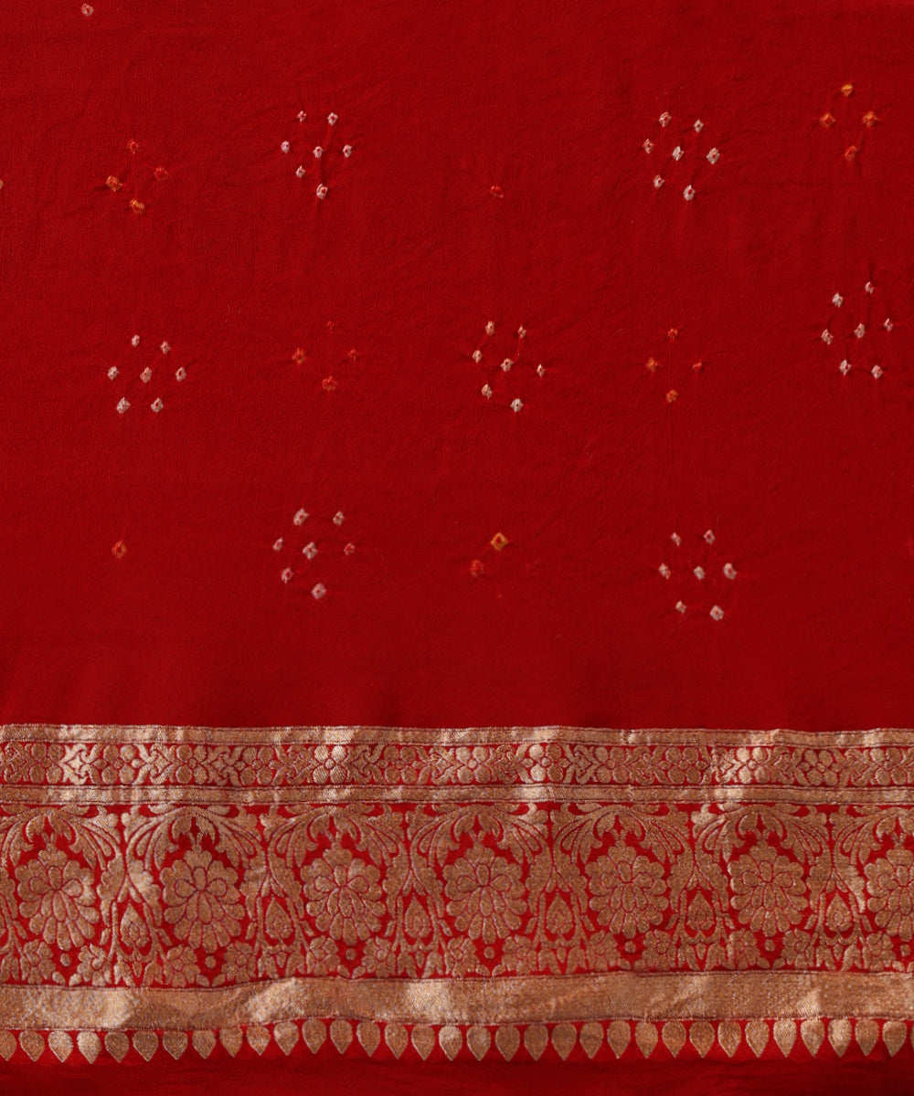 Red_And_Orange_Handloom_Ombre_Dyed_Pure_Georgette_Banarasi_Bandhej_Saree_WeaverStory_05