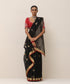 Handloom_Black_Pure_Cotton_Chanderi_Saree_With_Flower_Meena_Boota_And_Red_Selvedge_WeaverStory_01