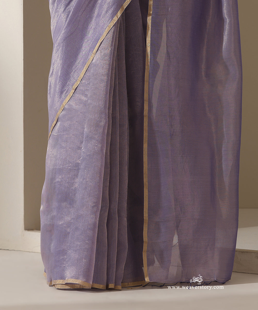 Purple_Handloom_Pure_Silk_Chanderi_Saree_With_Gold_Zari_Stripes_WeaverStory_04