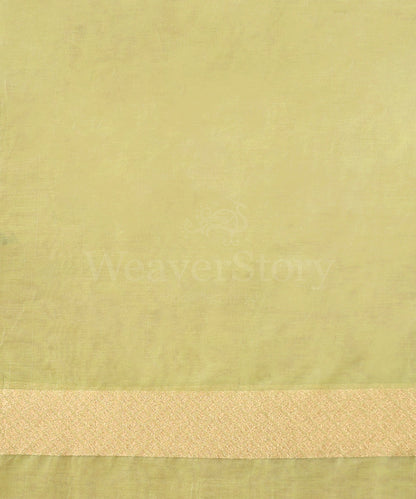 Handloom_Pista_Green_Pure_Kora_Cotton_Banarasi_Saree_With_Jamdani_Weave_WeaverStory_05